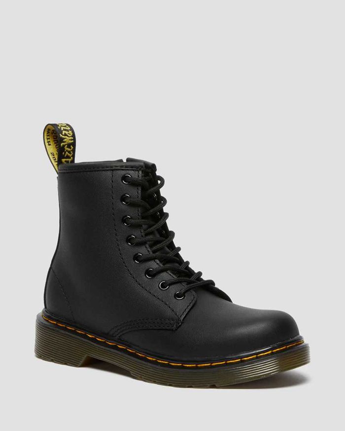 Dr Martens Kids Junior 1460 Leather Lace Up Boots Black - 69531ZBCN